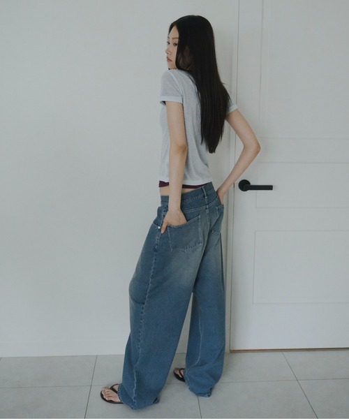 FEKETE(フェケテ)の「loose wide denim / ヴィンテージワイドデニム(デニムパンツ・レディース・インディゴブルー/ライトブルー/ブルー・MEDIUM/SMALL/LARGE)」の17枚目の写真