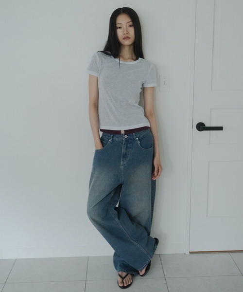 FEKETE(フェケテ)の「loose wide denim / ヴィンテージワイドデニム(デニムパンツ・レディース・インディゴブルー/ライトブルー/ブルー・MEDIUM/SMALL/LARGE)」の19枚目の写真