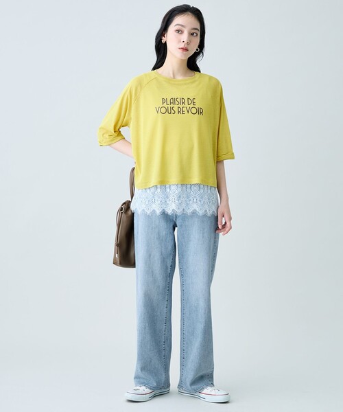 ANY(エニィ)の「シアークロップドプルオーバー(Tシャツ/カットソー・レディース・ホワイト系2/イエロー系/アイボリー系/ネイビー系・F)」の20枚目の写真