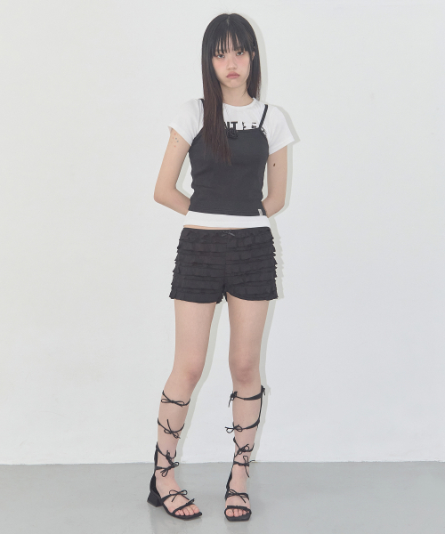 FANCY CLUB(ファンシークラブ)の「3-WAYレタリングコサージュTシャツ(ブラック)F25QB106(Tシャツ/カットソー・レディース・その他・ONE SIZE)」の3枚目の写真