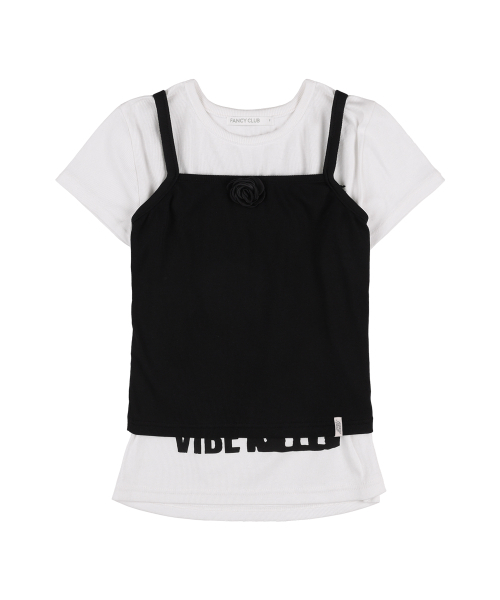 FANCY CLUB(ファンシークラブ)の「3-WAYレタリングコサージュTシャツ(ブラック)F25QB106(Tシャツ/カットソー・レディース・その他・ONE SIZE)」の5枚目の写真