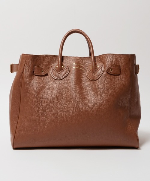 YOUNG&OLSEN The DRYGOODS STORE（ヤングアンドオルセン）の「YOUNG & OLSEN/ヤングアンドオルセン EMBOSSED LEATHER BELTED TOTE M カウレザー トートバッグ（トートバッグ・レディース・ブラウン/ベージュ/ブラック・FREE）」の2枚目の写真