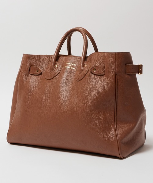 YOUNG&OLSEN The DRYGOODS STORE（ヤングアンドオルセン）の「YOUNG & OLSEN/ヤングアンドオルセン EMBOSSED LEATHER BELTED TOTE M カウレザー トートバッグ（トートバッグ・レディース・ブラウン/ベージュ/ブラック・FREE）」の4枚目の写真