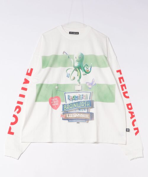 Little sunny bite(リトルサニーバイト)の「littlesunnybite/リトルサニーバイト/graphic long tee(Tシャツ/カットソー・レディース・ホワイト/ピンク/ブラック・M/S)」の6枚目の写真