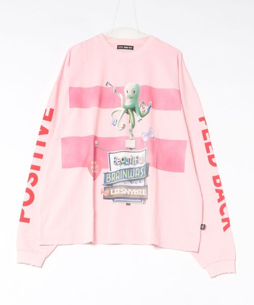 Little sunny bite(リトルサニーバイト)の「littlesunnybite/リトルサニーバイト/graphic long tee(Tシャツ/カットソー・レディース・ホワイト/ピンク/ブラック・M/S)」の4枚目の写真