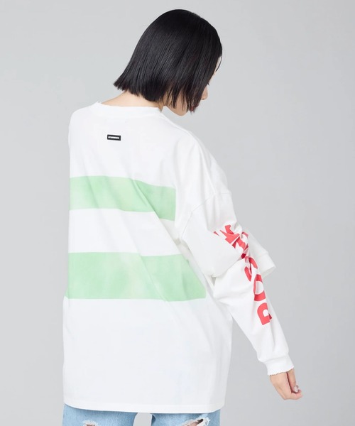 Little sunny bite(リトルサニーバイト)の「littlesunnybite/リトルサニーバイト/graphic long tee(Tシャツ/カットソー・レディース・ホワイト/ピンク/ブラック・M/S)」の14枚目の写真