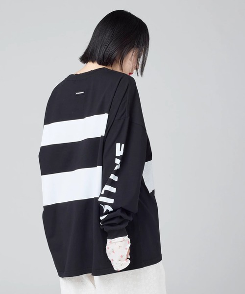 Little sunny bite(リトルサニーバイト)の「littlesunnybite/リトルサニーバイト/graphic long tee(Tシャツ/カットソー・レディース・ホワイト/ピンク/ブラック・M/S)」の11枚目の写真