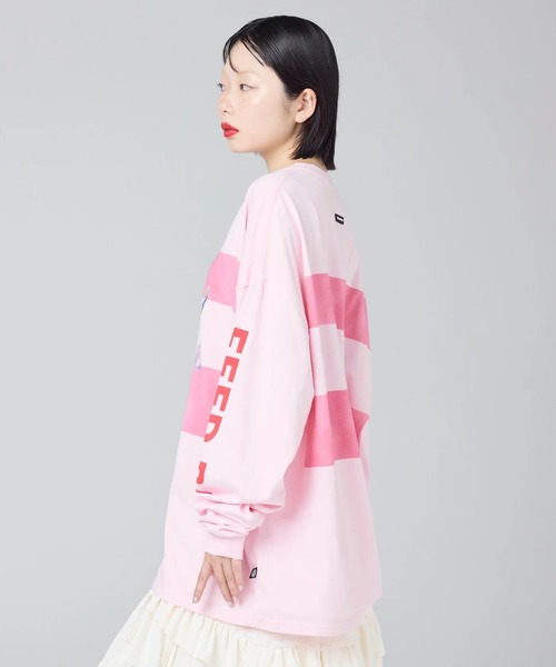Little sunny bite(リトルサニーバイト)の「littlesunnybite/リトルサニーバイト/graphic long tee(Tシャツ/カットソー・レディース・ホワイト/ピンク/ブラック・M/S)」の9枚目の写真