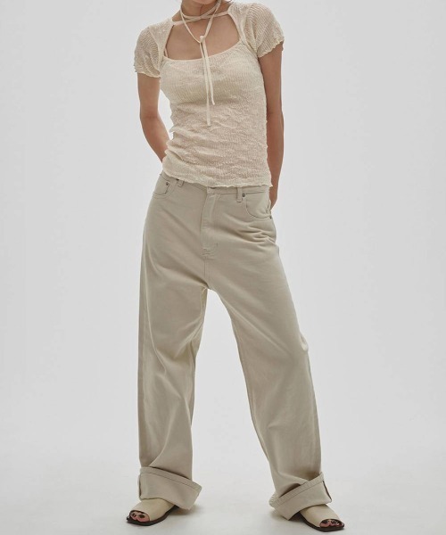 TODAYFUL（トゥデイフル）の「[TODAYFUL/トゥデイフル] 2WAY シアーニットトップス（ニット/セーター・レディース・アイボリー/ブルー・F）」の6枚目の写真