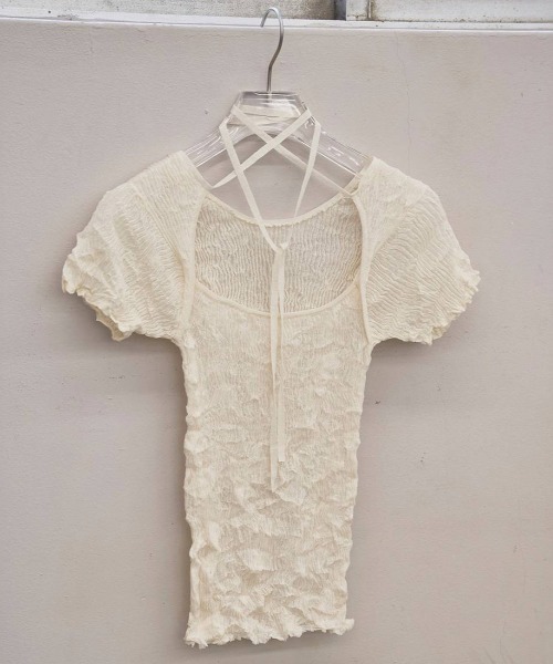 TODAYFUL（トゥデイフル）の「[TODAYFUL/トゥデイフル] 2WAY シアーニットトップス（ニット/セーター・レディース・アイボリー/ブルー・F）」の9枚目の写真