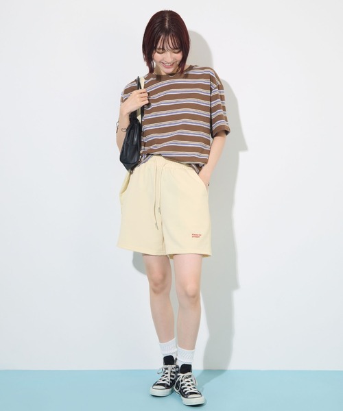 ABYS(アビス)の「【夏フェス】ロゴ刺繍スウェットショートパンツ(その他パンツ・レディース・ブラウン/アイボリー/グレー・FREE)」の1枚目の写真