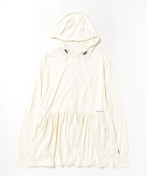 Ocean Pacific(オーシャンパシフィック)の「【UVカット・体型カバー・おしゃれ】Ocean Pacific レディース ペプラムラッシュガード 526452/2色展開|長袖 水陸両用 日焼け対策 ビーチ プール フェミニン(ラッシュガード・レディース・ホワイト/ブラック・MEDIUM/LARGE)」の4枚目の写真