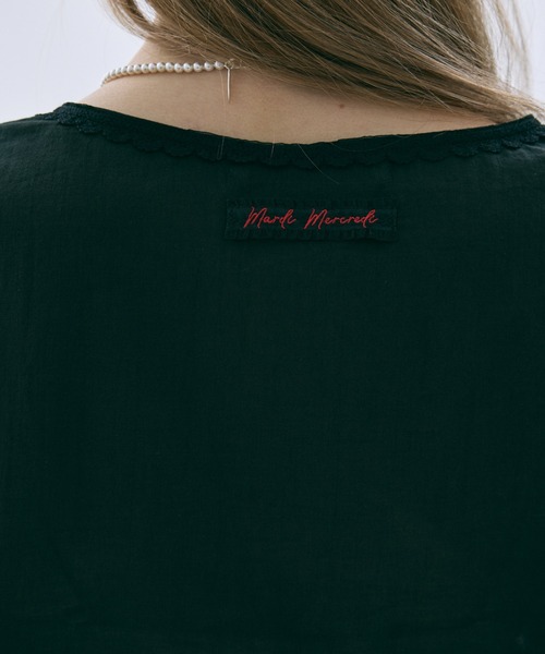 Mardi Mercredi(マルディメクルディ)の「SHEER COTTON CROPPED BLOUSE LACE / シアー コットン クロップド ブラウス レース(シャツ/ブラウス・レディース・ホワイト/ブラック・FREE)」の14枚目の写真