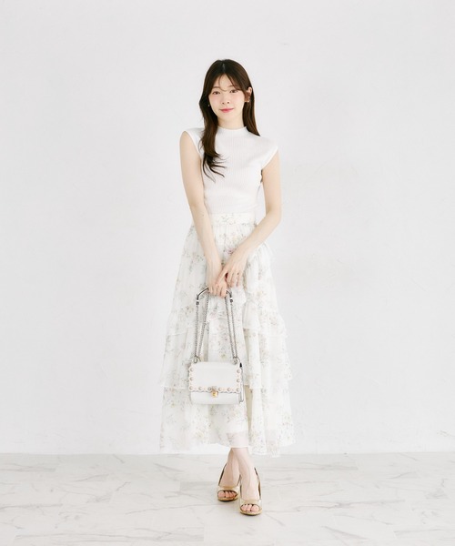 tocco closet(トッコ クローゼット)の「オフノースリーブラメ入りリブニットプルオーバー(ニット/セーター・レディース・ブラック/ピンク/オフホワイト・M)」の4枚目の写真