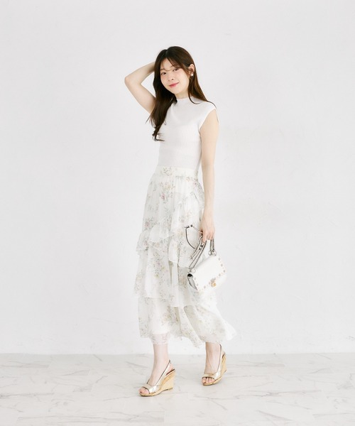 tocco closet(トッコ クローゼット)の「オフノースリーブラメ入りリブニットプルオーバー(ニット/セーター・レディース・ブラック/ピンク/オフホワイト・M)」の5枚目の写真