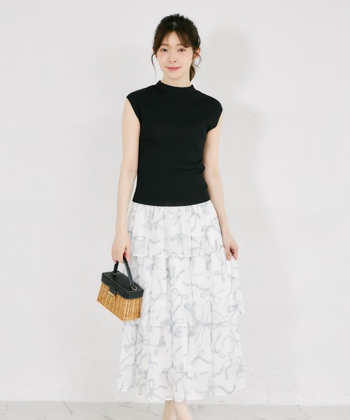 tocco closet(トッコ クローゼット)の「オフノースリーブラメ入りリブニットプルオーバー(ニット/セーター・レディース・ブラック/ピンク/オフホワイト・M)」の14枚目の写真
