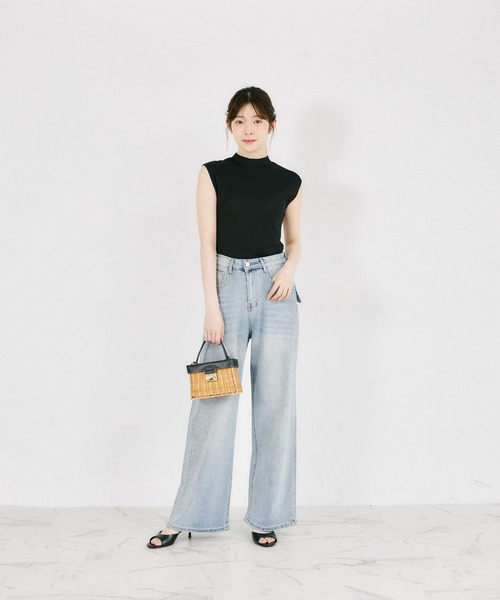 tocco closet(トッコ クローゼット)の「オフノースリーブラメ入りリブニットプルオーバー(ニット/セーター・レディース・ブラック/ピンク/オフホワイト・M)」の15枚目の写真
