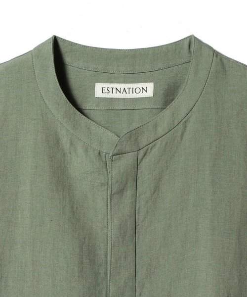 ESTNATION(エストネーション)の「ESTNATION / SUS-SOUS リネンヘンリーネックシャツ(シャツ/ブラウス・メンズ・オリーブ・LARGE/MEDIUM)」の4枚目の写真
