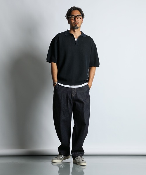 The DUFFER of ST.GEORGE（ザダファーオブセントジョージ）の「JAPAN FABRIC 5PKT BARREL DENIM PANTS：ジャパンファブリック 5ポケット バレルデニム / 国産デニム / バルーンシルエット（デニムパンツ・メンズ・ダークインディゴブルー・LARGE）」の3枚目の写真