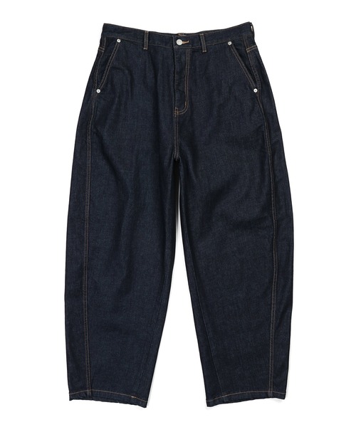 The DUFFER of ST.GEORGE（ザダファーオブセントジョージ）の「JAPAN FABRIC 5PKT BARREL DENIM PANTS：ジャパンファブリック 5ポケット バレルデニム / 国産デニム / バルーンシルエット（デニムパンツ・メンズ・ダークインディゴブルー・LARGE）」の6枚目の写真