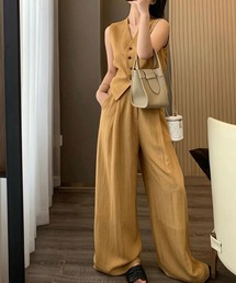 ノースリベスト＋ワイドパンツセットアップ