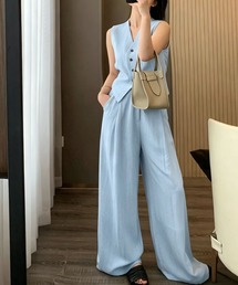 ノースリベスト＋ワイドパンツセットアップ