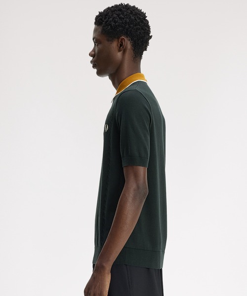 FRED PERRY(フレッドペリー)の「Cable Knit Shirt/ケーブルニットポロシャツ(ポロシャツ・メンズ・ダークグリーン/ネイビー・L/M/S)」の15枚目の写真