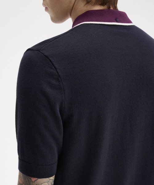 FRED PERRY(フレッドペリー)の「Cable Knit Shirt/ケーブルニットポロシャツ(ポロシャツ・メンズ・ダークグリーン/ネイビー・L/M/S)」の6枚目の写真