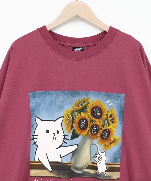 ScoLar Parity(スカラーパリティ)の「362118:ネコの襲来アート柄 ドロスト付き接触冷感Tシャツ(Tシャツ/カットソー・レディース・イエロー/オフホワイト/ピンク/ブラック・M)」の17枚目の写真
