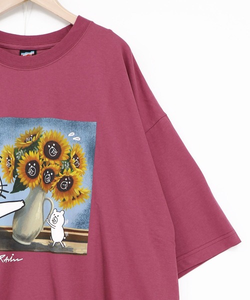 ScoLar Parity(スカラーパリティ)の「362118:ネコの襲来アート柄 ドロスト付き接触冷感Tシャツ(Tシャツ/カットソー・レディース・イエロー/オフホワイト/ピンク/ブラック・M)」の18枚目の写真
