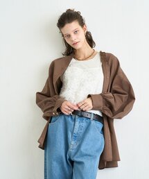 ZOZO限定レースキャミセットシアーストライプシャツ
