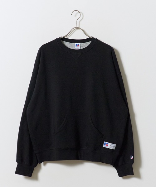 Russell Athletic(ラッセルアスレティック)の「RUSSELL ATHLETIC / ラッセルアスレティック × BerBerJin / ベルベルジン Nu Blend Double Face CN Sweat ダブルフェイス クルーネック スウェット トレーナー シンプル 長袖 メンズ レディース 2026年 秋 秋服 冬 冬服(スウェット・メンズ・ブラック/チャコールグレー/ネイビー・L/XL/M)」の2枚目の写真