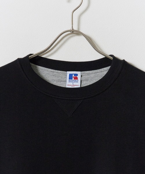 Russell Athletic(ラッセルアスレティック)の「RUSSELL ATHLETIC / ラッセルアスレティック × BerBerJin / ベルベルジン Nu Blend Double Face CN Sweat ダブルフェイス クルーネック スウェット トレーナー シンプル 長袖 メンズ レディース 2026年 秋 秋服 冬 冬服(スウェット・メンズ・ブラック/チャコールグレー/ネイビー・L/XL/M)」の4枚目の写真