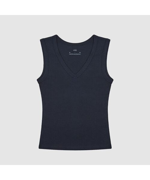 AENE(エイネ)の「Vスリーブレス(ホワイト)(Tシャツ/カットソー・レディース・ブルー/ネイビー/レッド/ブラック/ホワイト・FREE)」の3枚目の写真