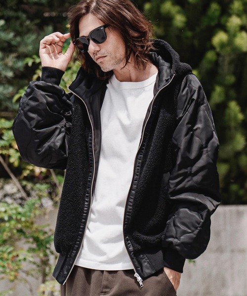 CAMBIO(カンビオ)の「mj11708-Boa×Nylon Hooded Blouson フーデッドブルゾン(A70426cmb)(ブルゾン・メンズ・ブルー/オリーブ/ブラック・S/M/L)」の14枚目の写真