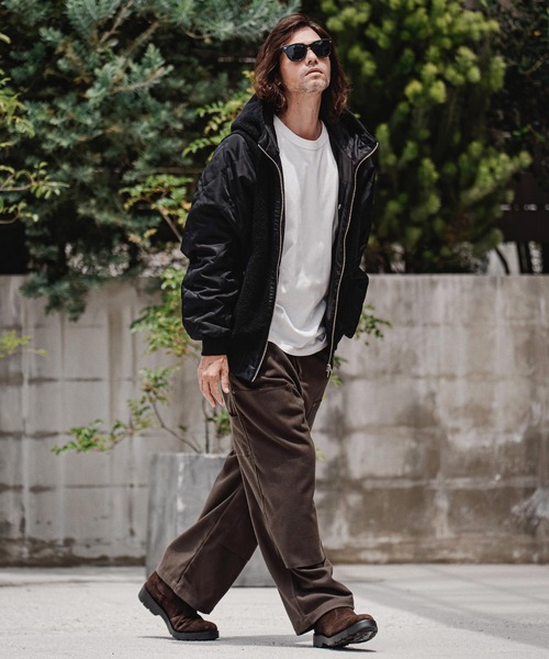 CAMBIO(カンビオ)の「mj11708-Boa×Nylon Hooded Blouson フーデッドブルゾン(A70426cmb)(ブルゾン・メンズ・ブルー/オリーブ/ブラック・S/M/L)」の17枚目の写真