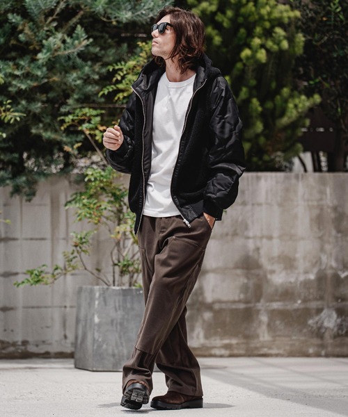 CAMBIO(カンビオ)の「mj11708-Boa×Nylon Hooded Blouson フーデッドブルゾン(A70426cmb)(ブルゾン・メンズ・ブルー/オリーブ/ブラック・S/M/L)」の18枚目の写真