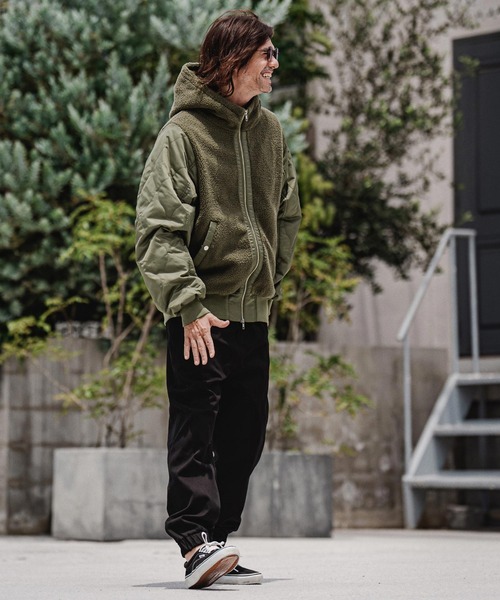 CAMBIO(カンビオ)の「mj11708-Boa×Nylon Hooded Blouson フーデッドブルゾン(A70426cmb)(ブルゾン・メンズ・ブルー/オリーブ/ブラック・S/M/L)」の22枚目の写真