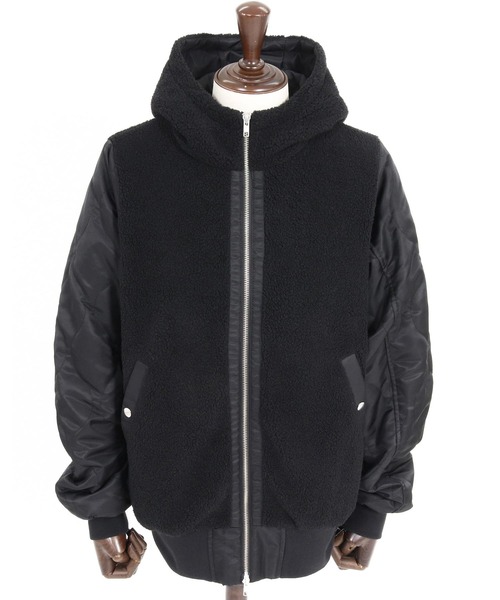 CAMBIO(カンビオ)の「mj11708-Boa×Nylon Hooded Blouson フーデッドブルゾン(A70426cmb)(ブルゾン・メンズ・ブルー/オリーブ/ブラック・S/M/L)」の5枚目の写真
