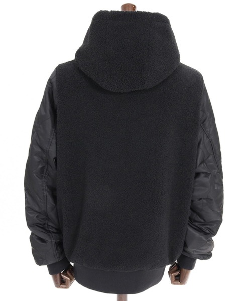 CAMBIO(カンビオ)の「mj11708-Boa×Nylon Hooded Blouson フーデッドブルゾン(A70426cmb)(ブルゾン・メンズ・ブルー/オリーブ/ブラック・S/M/L)」の6枚目の写真