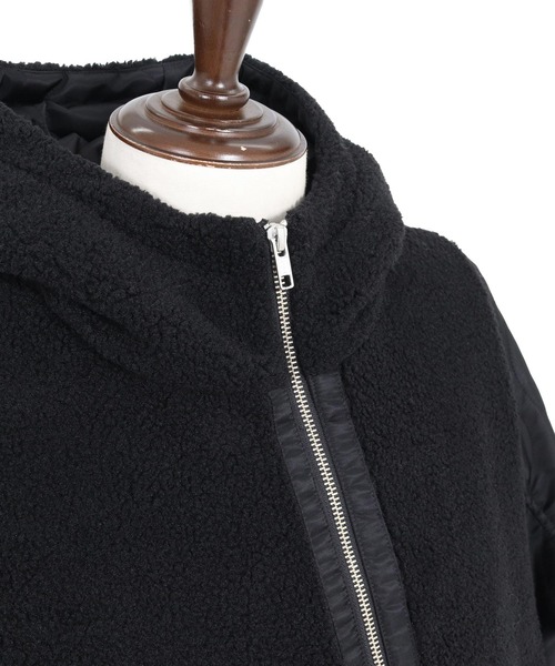 CAMBIO(カンビオ)の「mj11708-Boa×Nylon Hooded Blouson フーデッドブルゾン(A70426cmb)(ブルゾン・メンズ・ブルー/オリーブ/ブラック・S/M/L)」の7枚目の写真