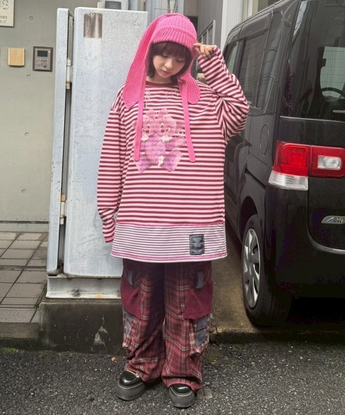 Candy Stripper(キャンディストリッパー)の「HOUSE POCKET CARGO パンツ(カーゴパンツ・レディース・ブラック系その他/ブラック/ボルドー・FREE)」の7枚目の写真