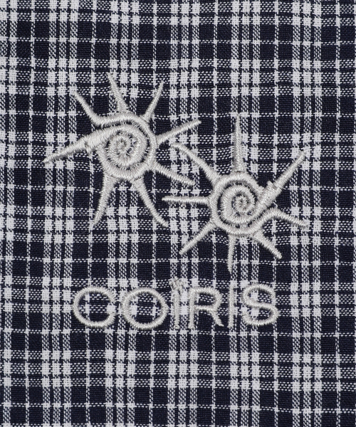 COIRIS(コイリス)の「カイオチェック半袖シャツ 男女共用 (2カラー)(シャツ/ブラウス・レディース・ネイビー/レッド・FREE/1)」の5枚目の写真