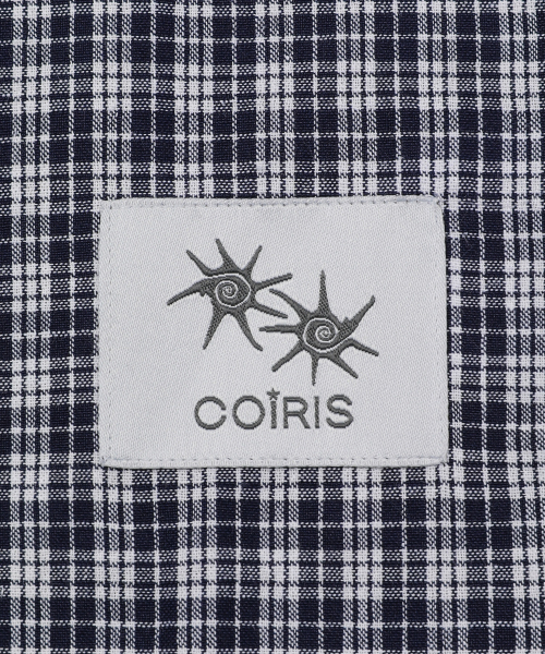 COIRIS(コイリス)の「カイオチェック半袖シャツ 男女共用 (2カラー)(シャツ/ブラウス・レディース・ネイビー/レッド・FREE/1)」の6枚目の写真