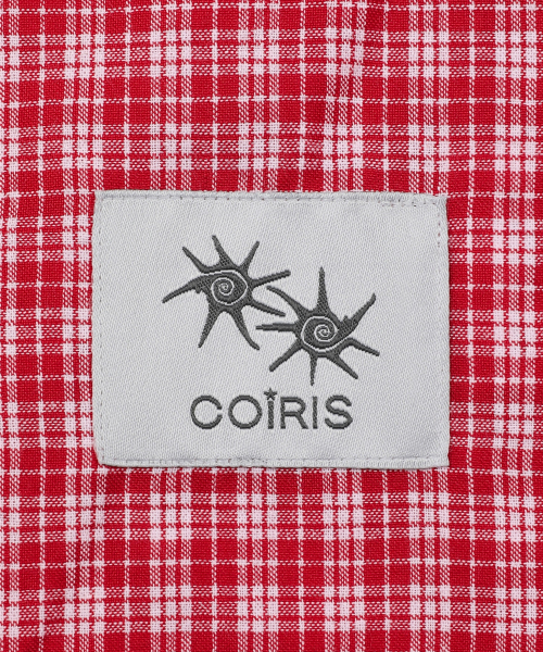 COIRIS(コイリス)の「カイオチェック半袖シャツ 男女共用 (2カラー)(シャツ/ブラウス・レディース・ネイビー/レッド・FREE/1)」の10枚目の写真