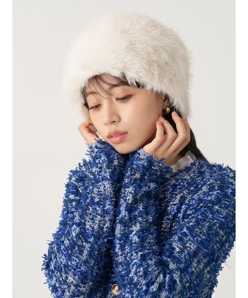 SNIDEL(スナイデル)の「ロシアンフェイクファーハット(ハット・レディース・アイボリー/グレー・F)」の12枚目の写真