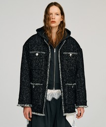 ウールカシミヤビーバー ショートコクーンコート（ノーカラーコート