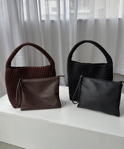 DouDou(ドゥドゥ)の「【OKOCHI企画】ポーチ付メッシュトートバッグ(トートバッグ・レディース・ブラック/ブラウン・FREE)」の7枚目の写真