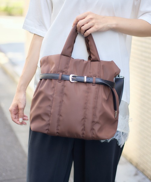 KATHARINE ROSS(キャサリンロス)の「コンチョベルト付き2WAYパフィートートバッグ WEB限定(トートバッグ・レディース・ブラック/ダークブラウン/カーキ・FREE)」の12枚目の写真