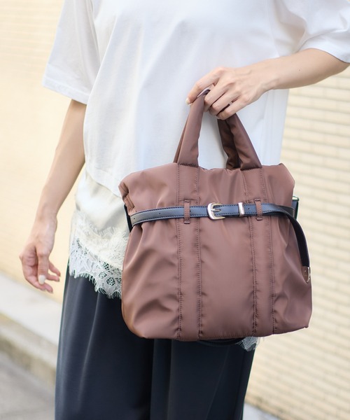 KATHARINE ROSS(キャサリンロス)の「コンチョベルト付き2WAYパフィートートバッグ WEB限定(トートバッグ・レディース・ブラック/ダークブラウン/カーキ・FREE)」の13枚目の写真